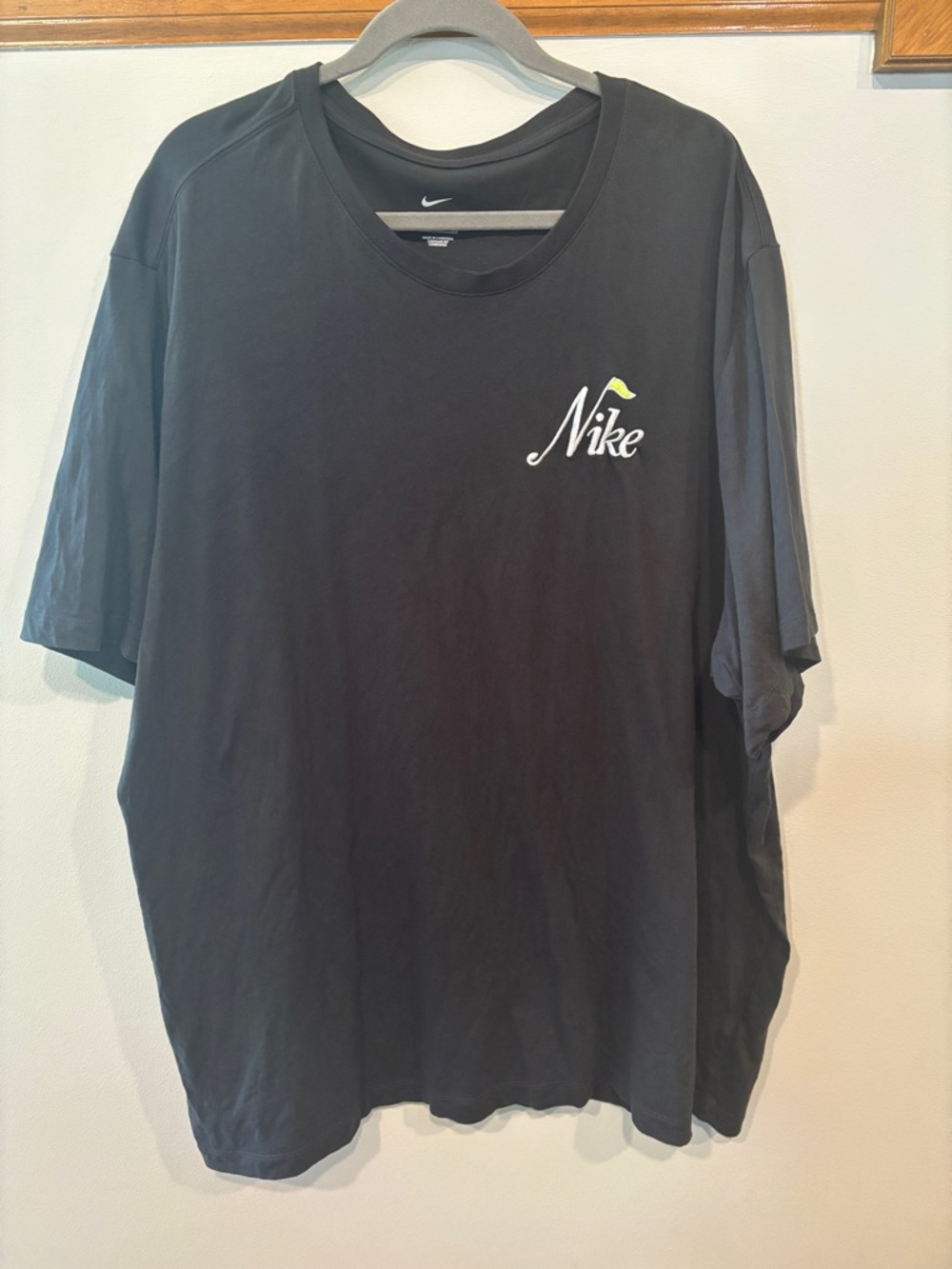 Black Nike Golf OC T-Shirt embroidered script logo and chenille flag - Men’s 4XL